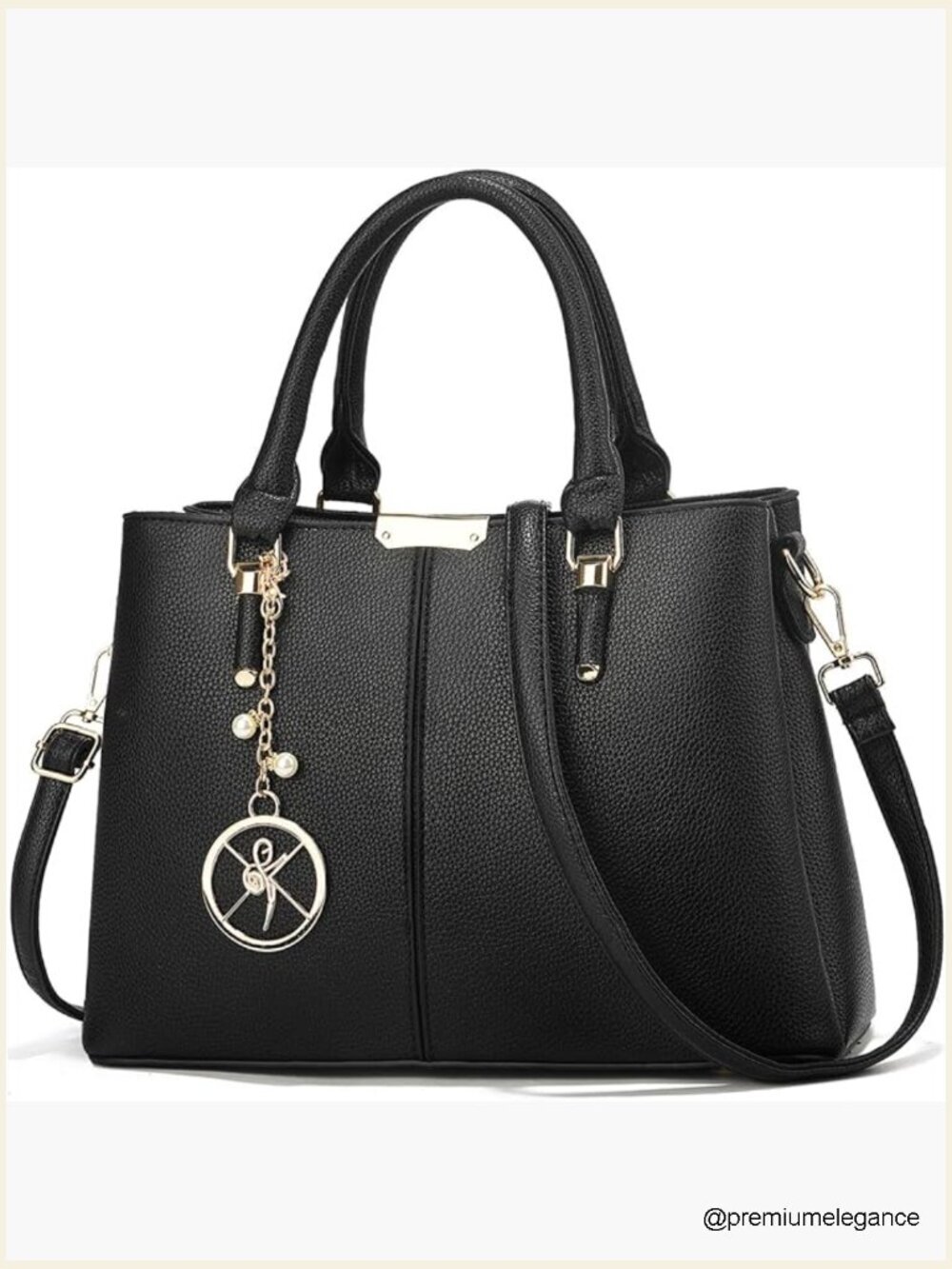 Women's Satchel Handbag 3 Zip Compartments Tote Shoulder Purse